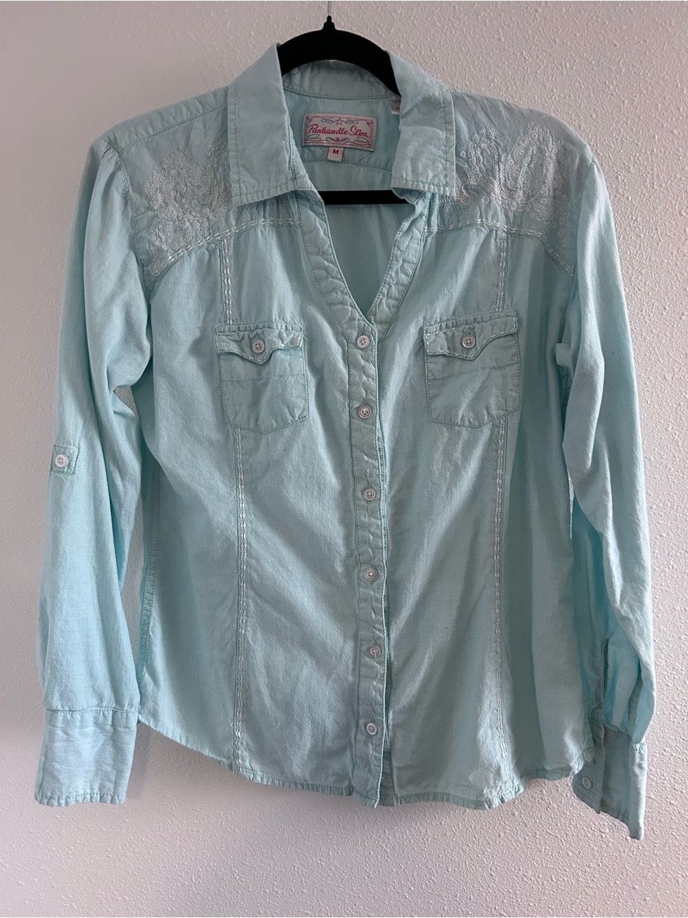 Panhandle Slim Light Blue Button-Down Western Shirt